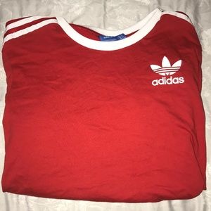 Red adidas shirt